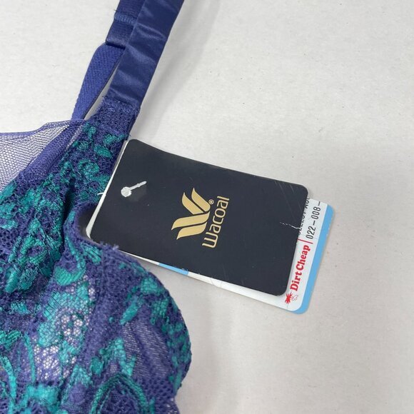 Wacoal Center Stage Underwire Bra Size 34C Blue Lace 855323 - Picture 5 of 10